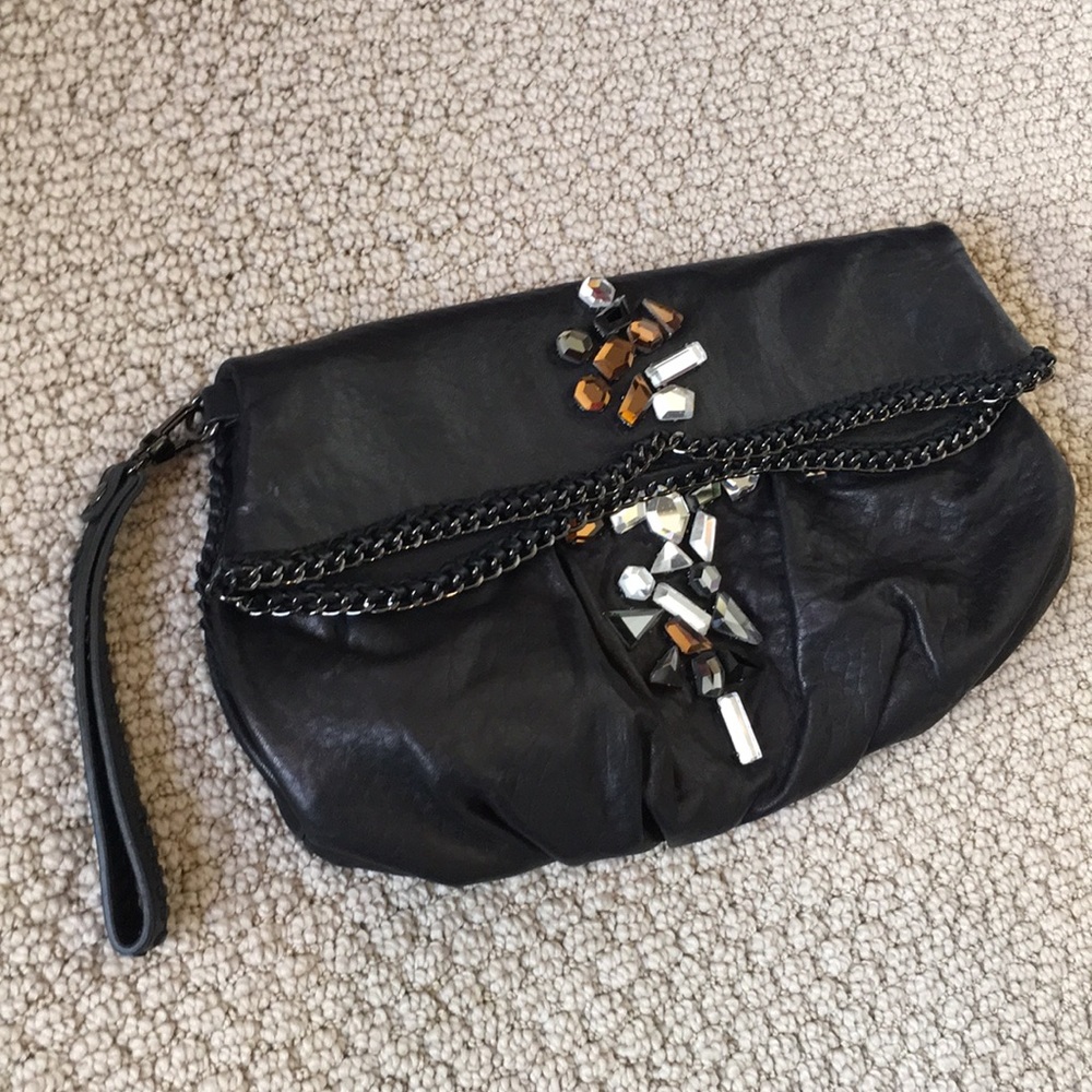 VINCE CAMUTO Black genuine Leather clutch. - Picture 2 of 8